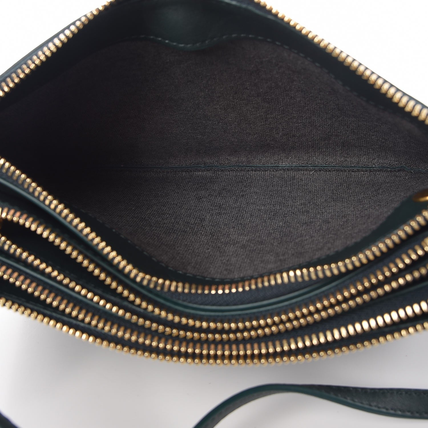 Celine Lambskin Small Trio Crossbody Bag Dark Green 5 of 10