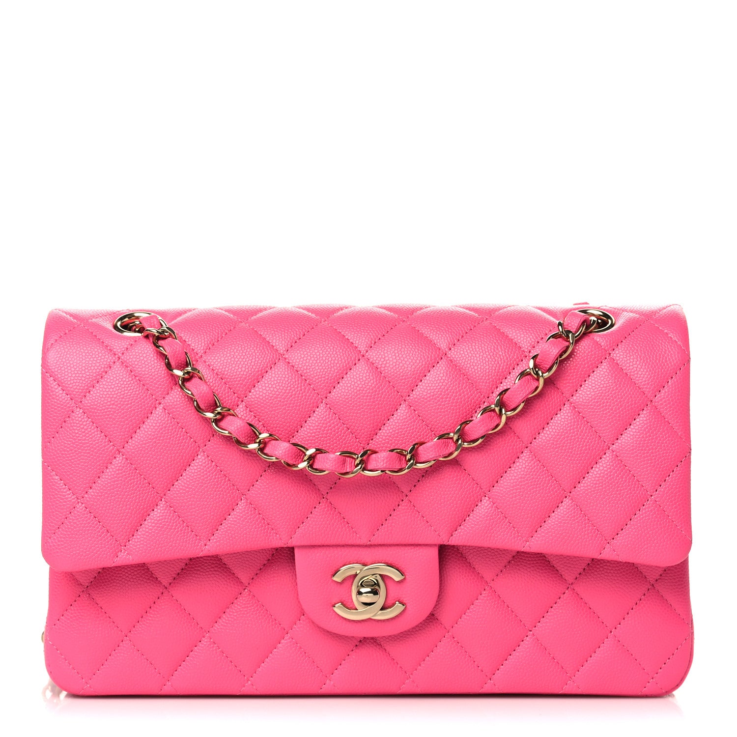 Chanel Caviar Quilted Medium Double Flap Pink 1 of 9
