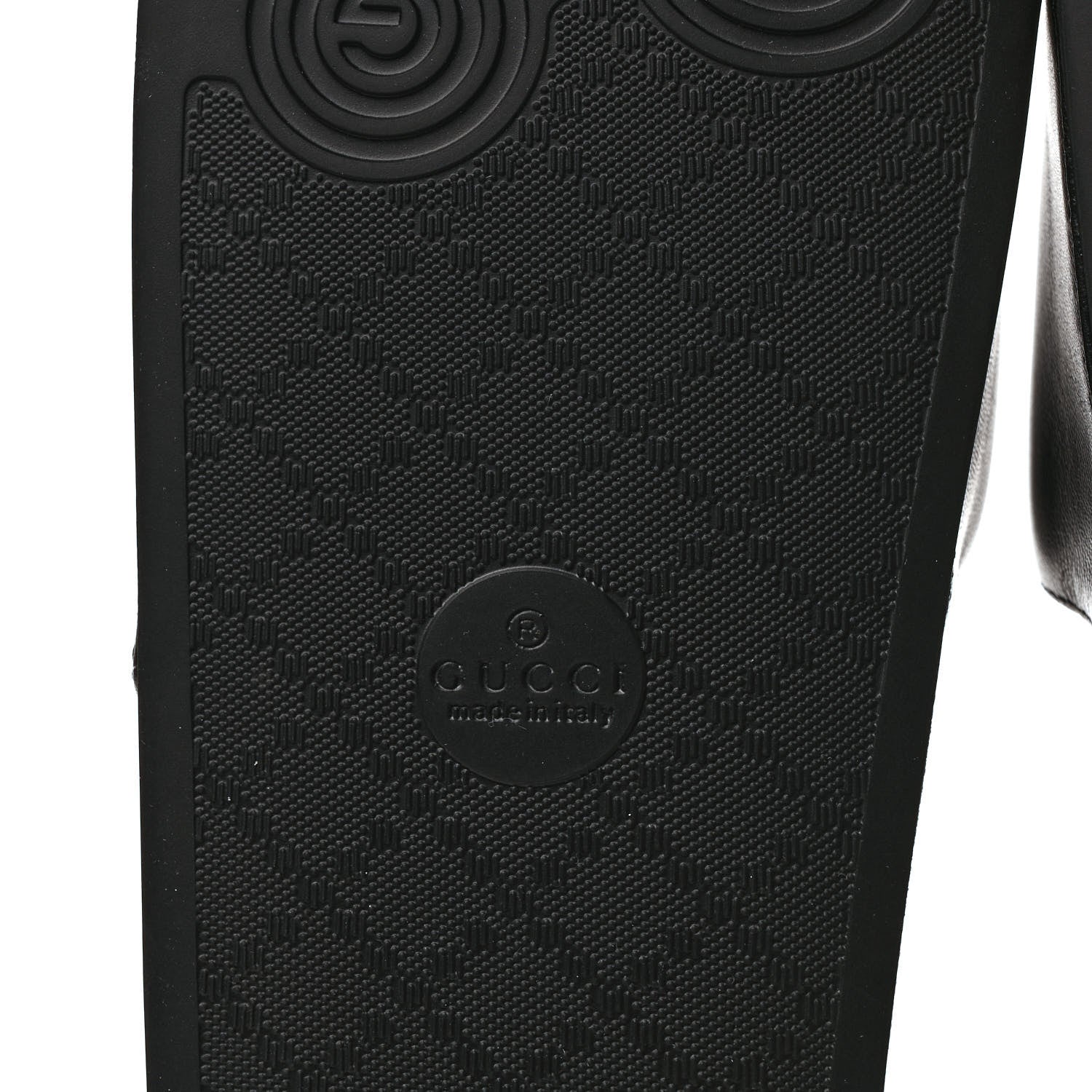 Gucci Nappa Miro Soft Calfskin Interlocking G Mens Slide Sandals 9 Black White 6 of 8