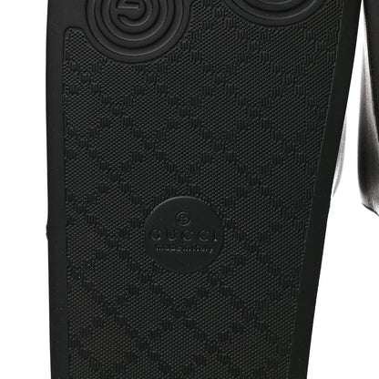 Gucci Nappa Miro Soft Calfskin Interlocking G Mens Slide Sandals 9 Black White 6 of 8