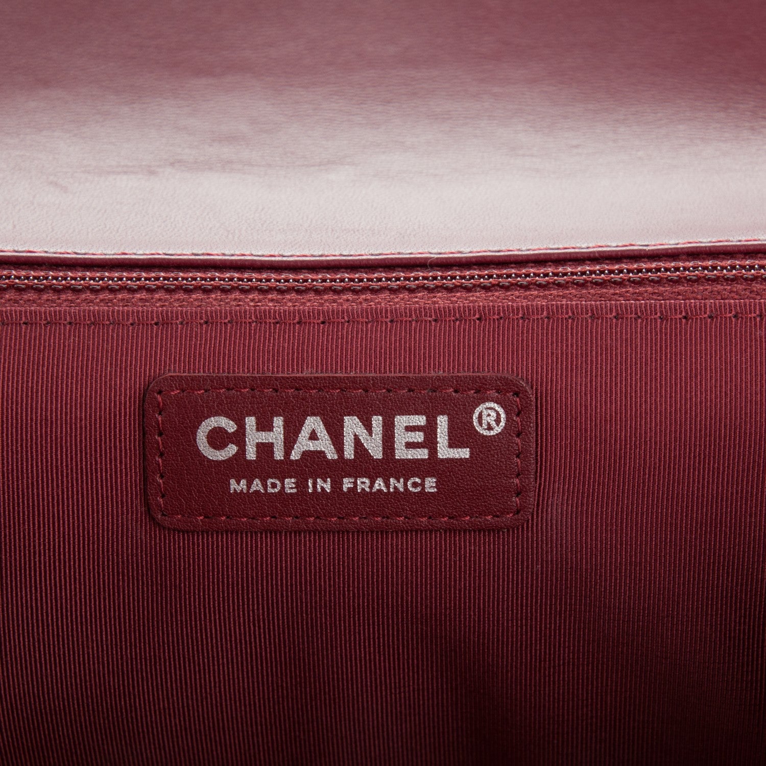 Chanel Lambskin Surpique Chevron Medium Single Flap Dark Red 5 of 6