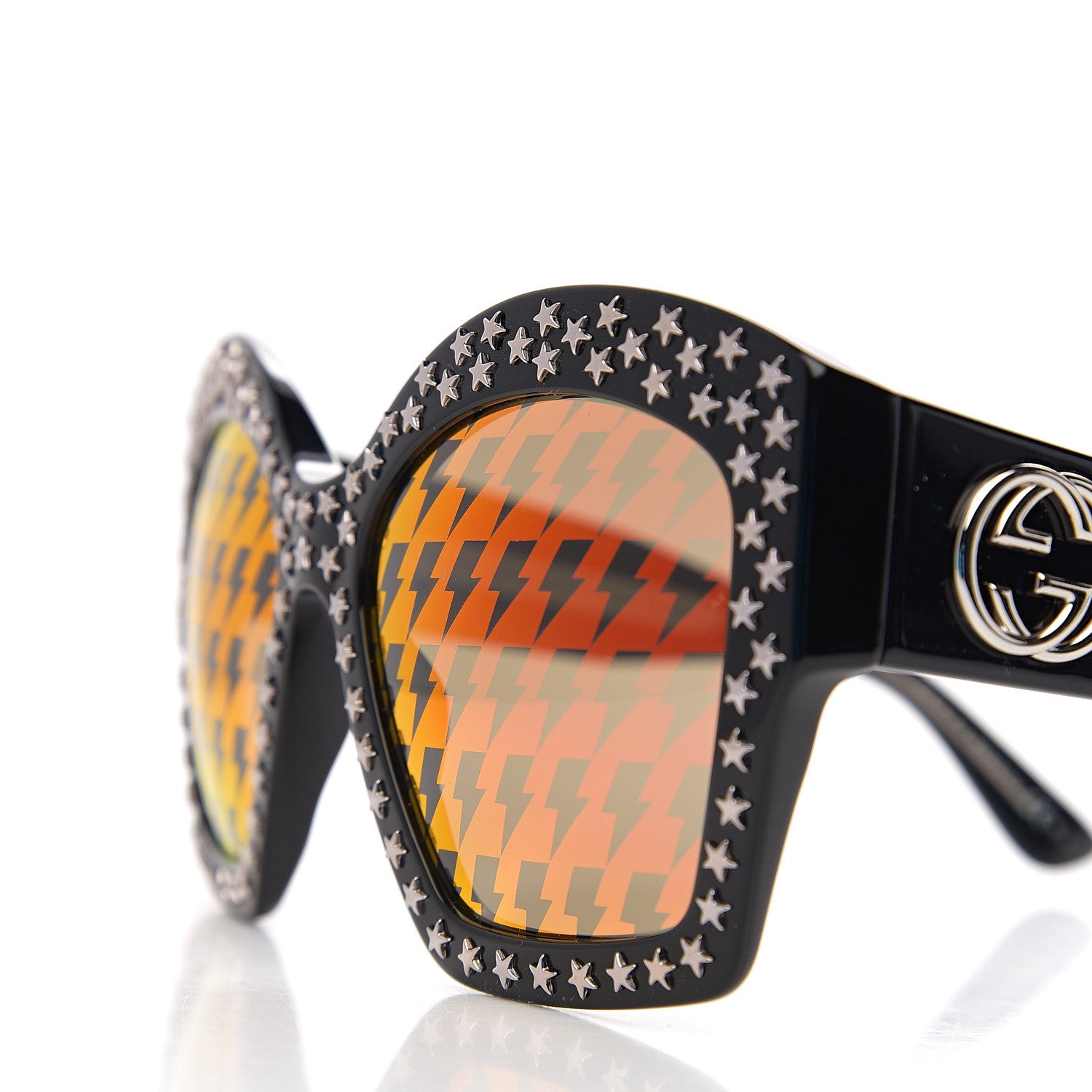 Gucci Square Frame Star Sunglasses GG3870S Black 7 of 8