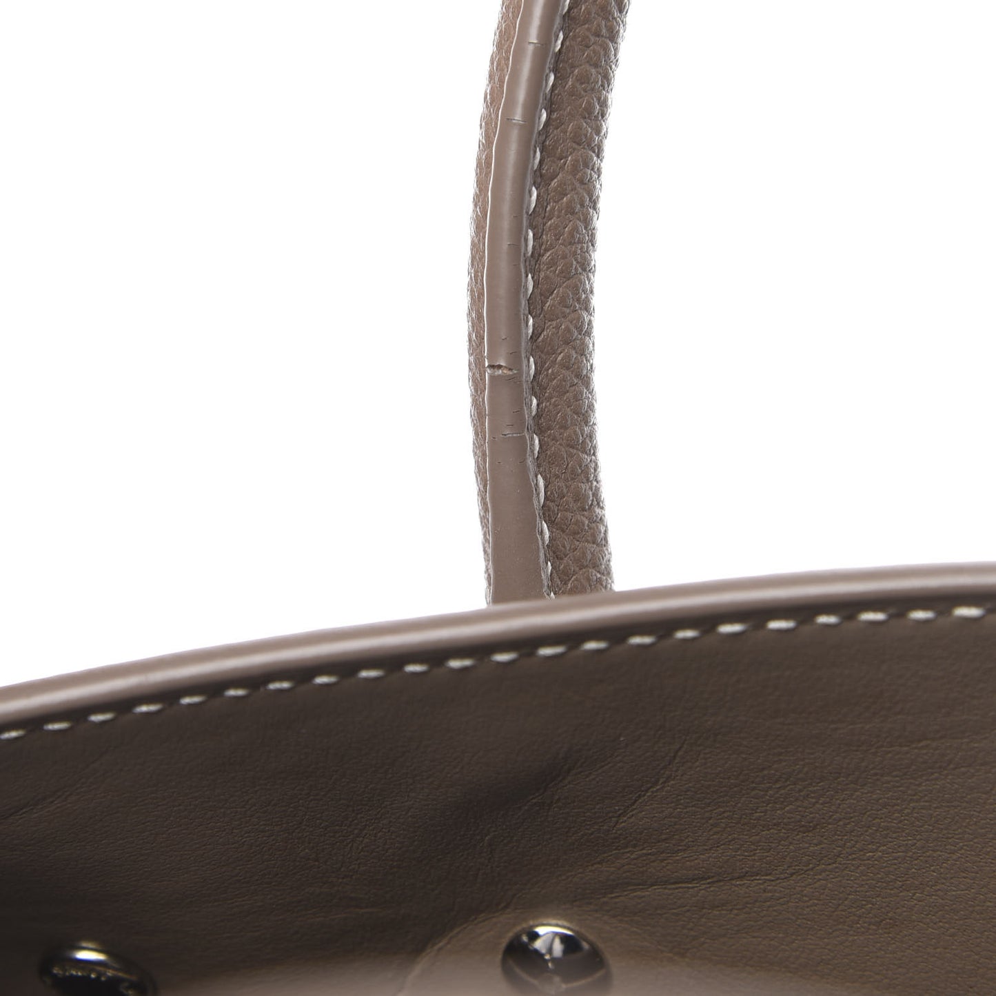 Grained Calfskin Topstich Baby Sac De Jour Taupe
