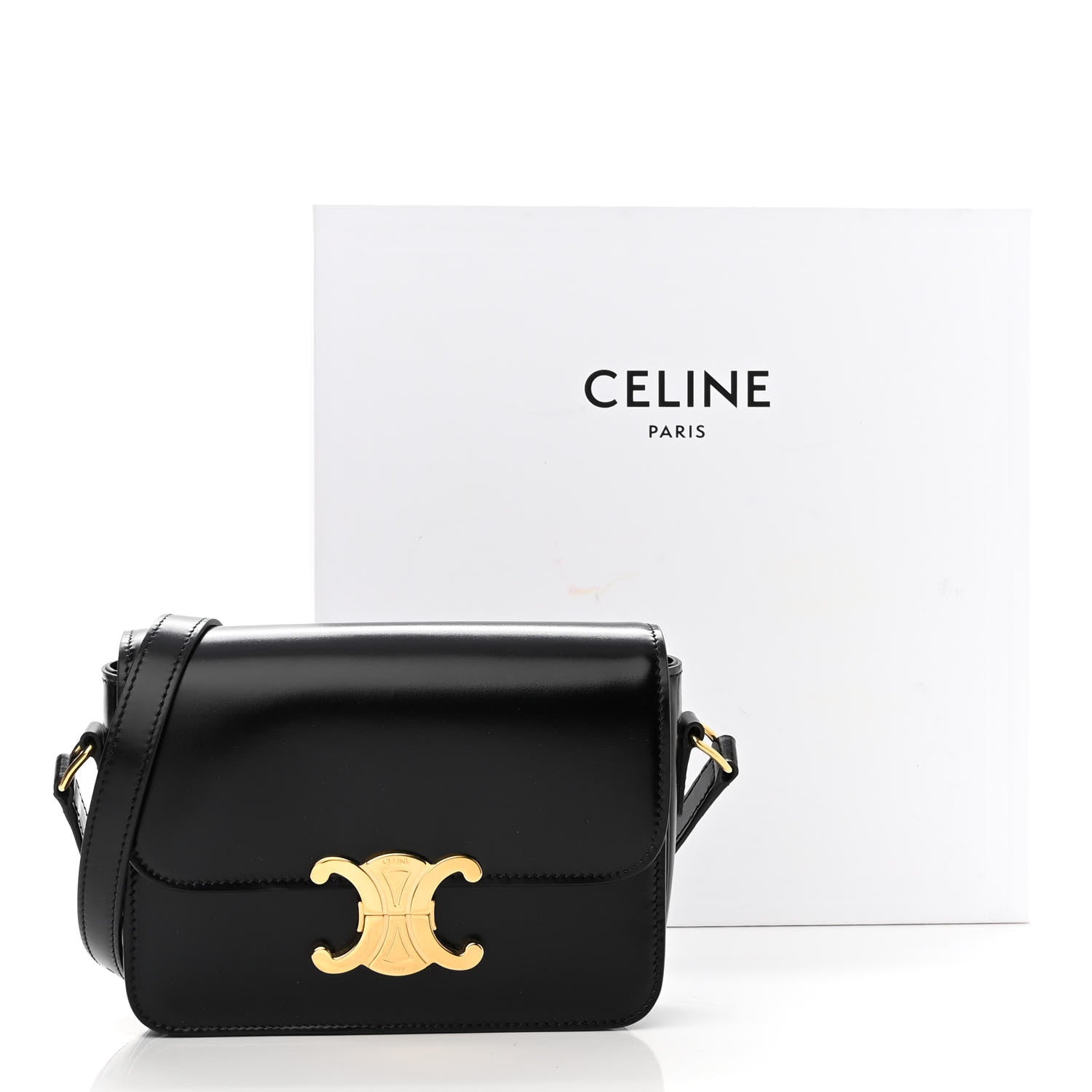 Celine Shiny Calfskin Teen Triomphe Black 13 of 13