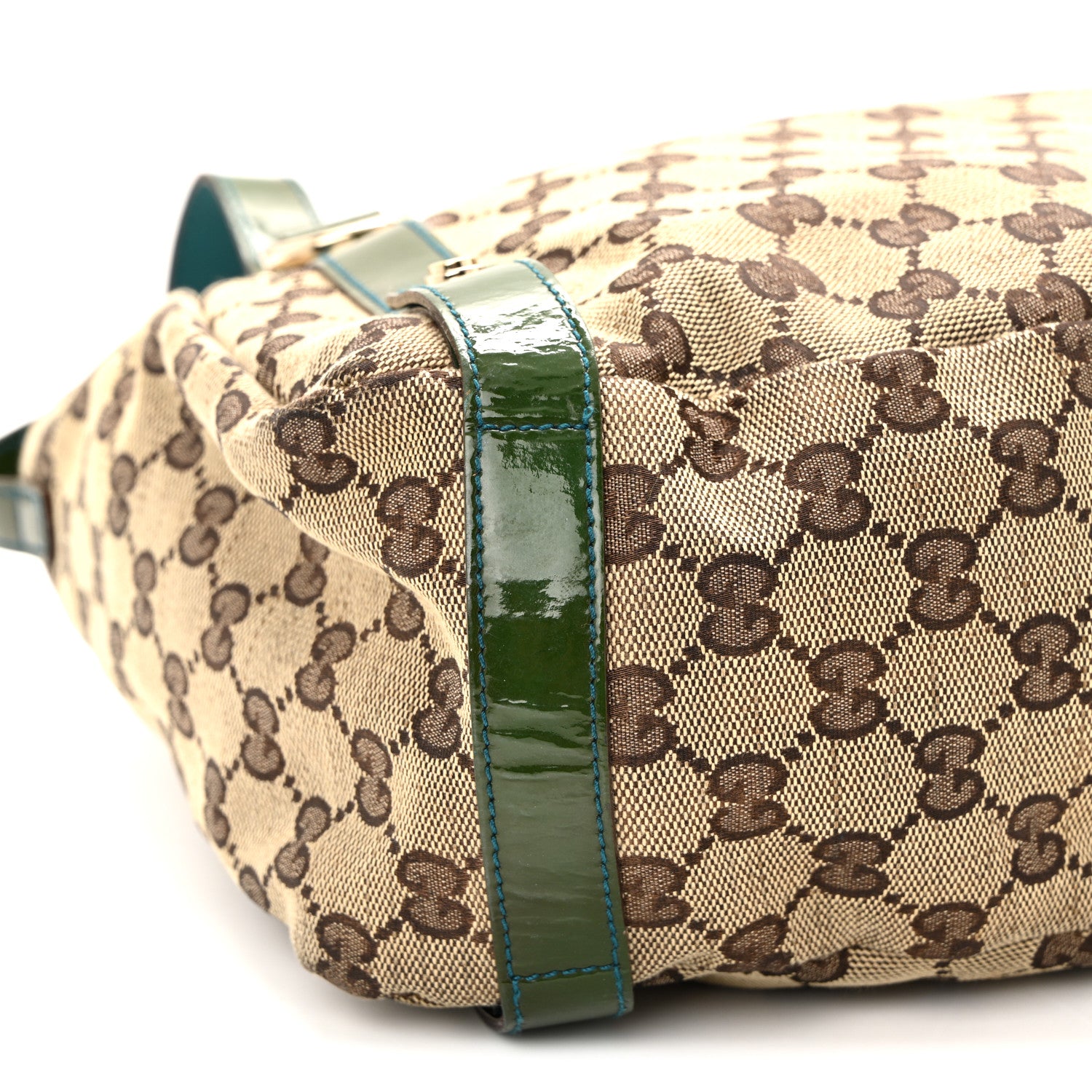 Gucci Monogram Patent Medium Abbey Shoulder Bag Blue 9 of 13