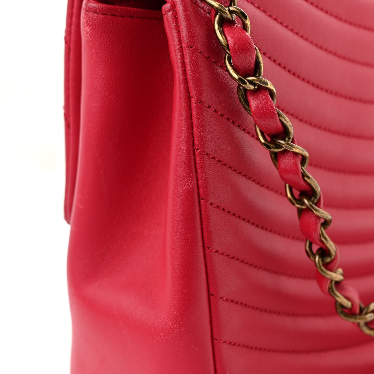 Chanel Lambskin Borse Romane Single Flap Dark Pink 12 of 14