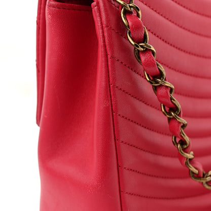 Chanel Lambskin Borse Romane Single Flap Dark Pink 12 of 14