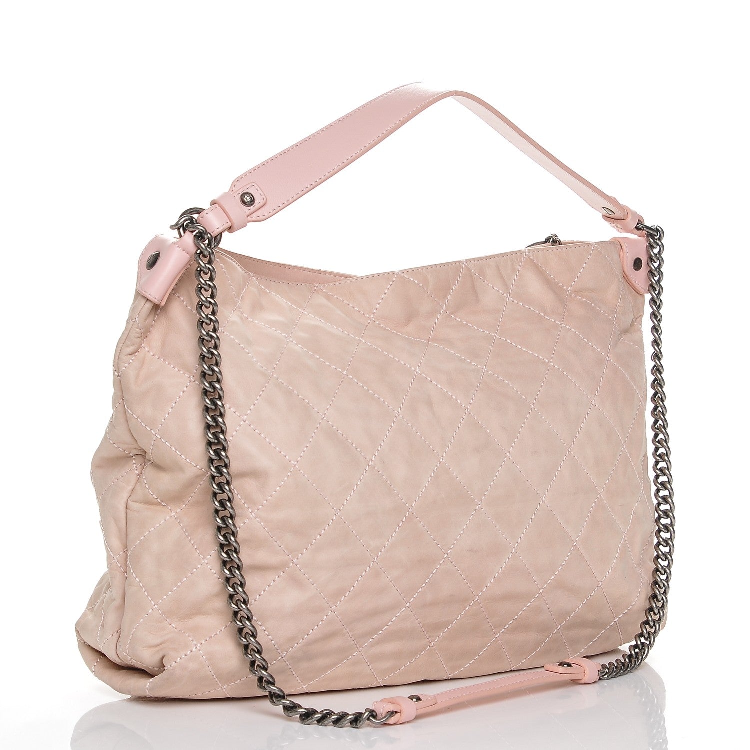 Chanel Iridescent Calfskin Quilted Coco Daily Hobo Rose Clair 3 of 7