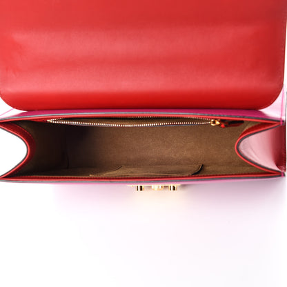 Gucci Moon Calfskin Bi-Color Medium Padlock Shoulder Bag New Rosette Hibiscus Red 7 of 9