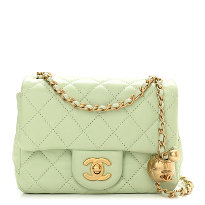 Chanel Lambskin Quilted Mini Pearl Crush Flap Light Green 1 of 10