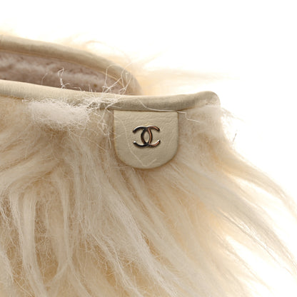 Chanel Fantasy Fur Icicle Heel Mukluks Boots 37 Ecru 6 of 6