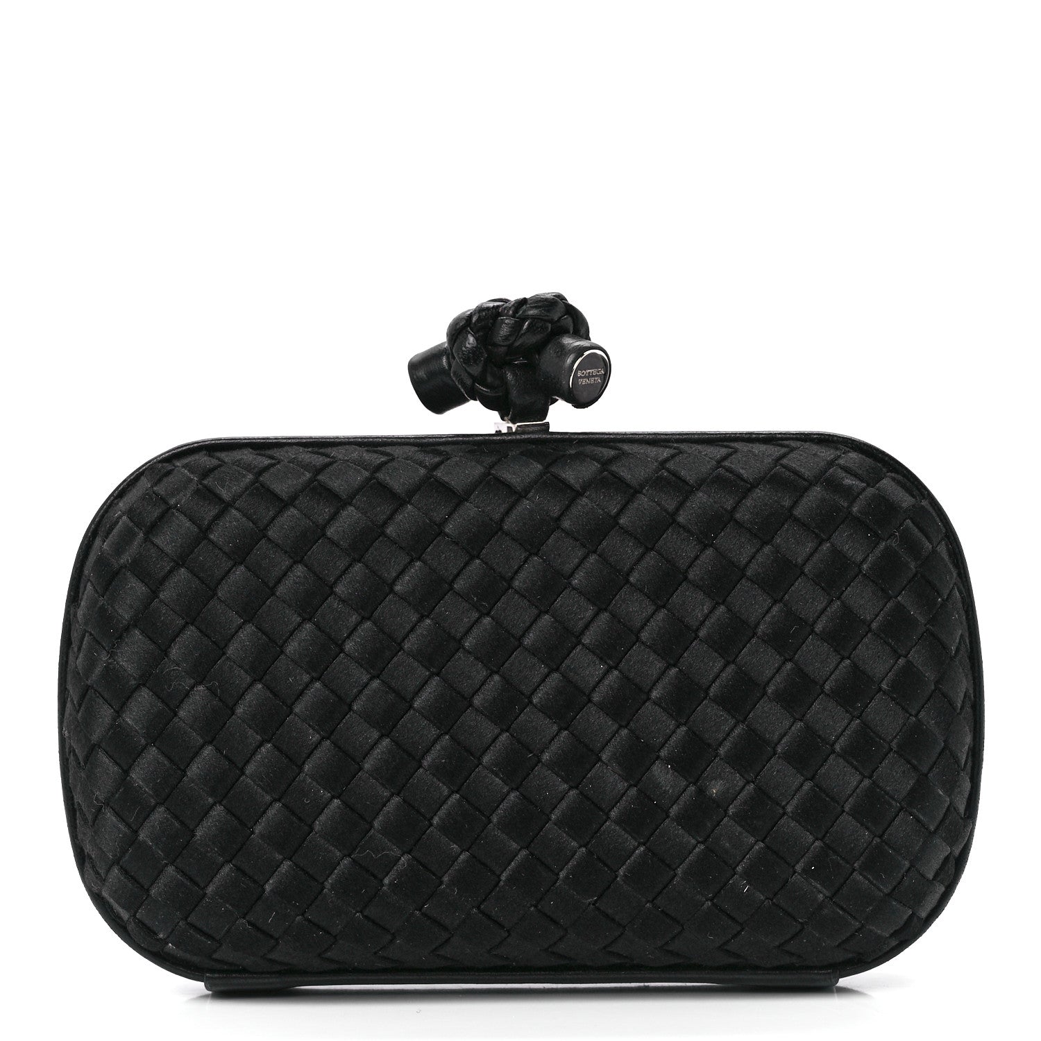 Bottega Veneta Satin Intreccio Impero Knot Clutch Black 1 of 11