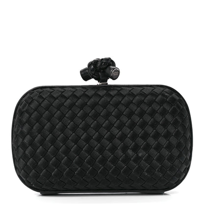 Bottega Veneta Satin Intreccio Impero Knot Clutch Black 1 of 11