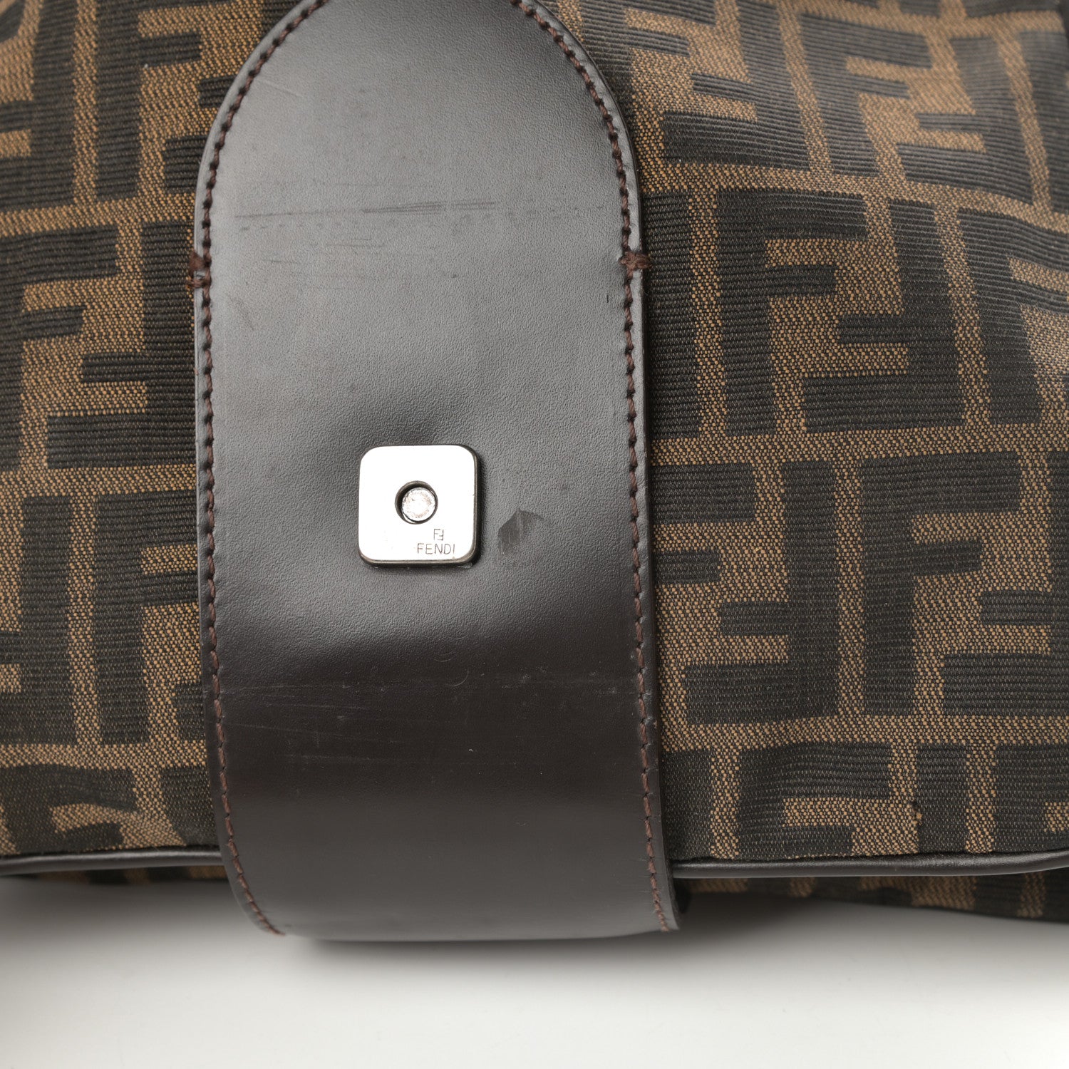 Fendi Zucca Buckle Shoulder Bag Tobacco 12 of 15