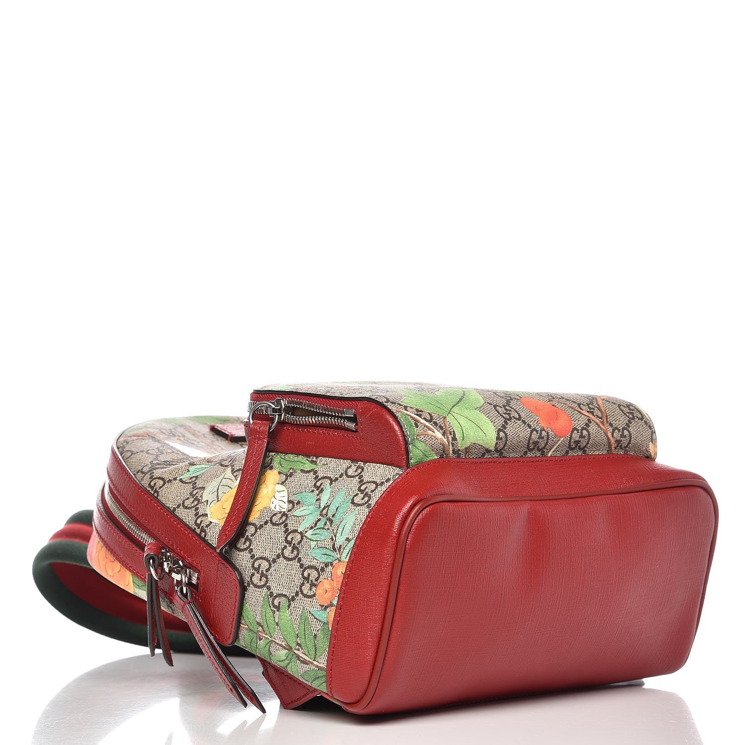 Gucci GG Supreme Monogram Tian Web Small Day Backpack Beige Multicolor Red 4 of 8