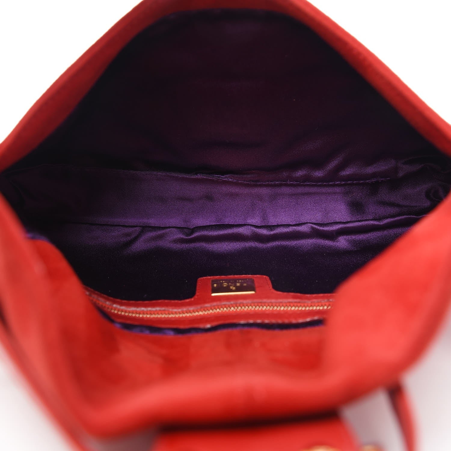 Fendi Suede Baguette Red 5 of 8