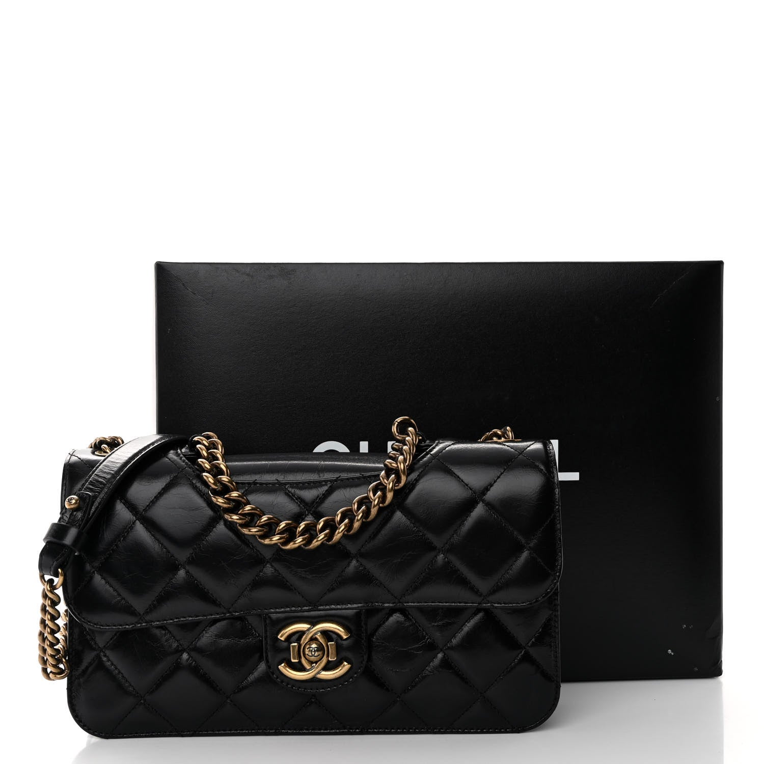 Chanel Glazed Calfskin Quilted Large Perfect Edge Flap Black 11 of 11