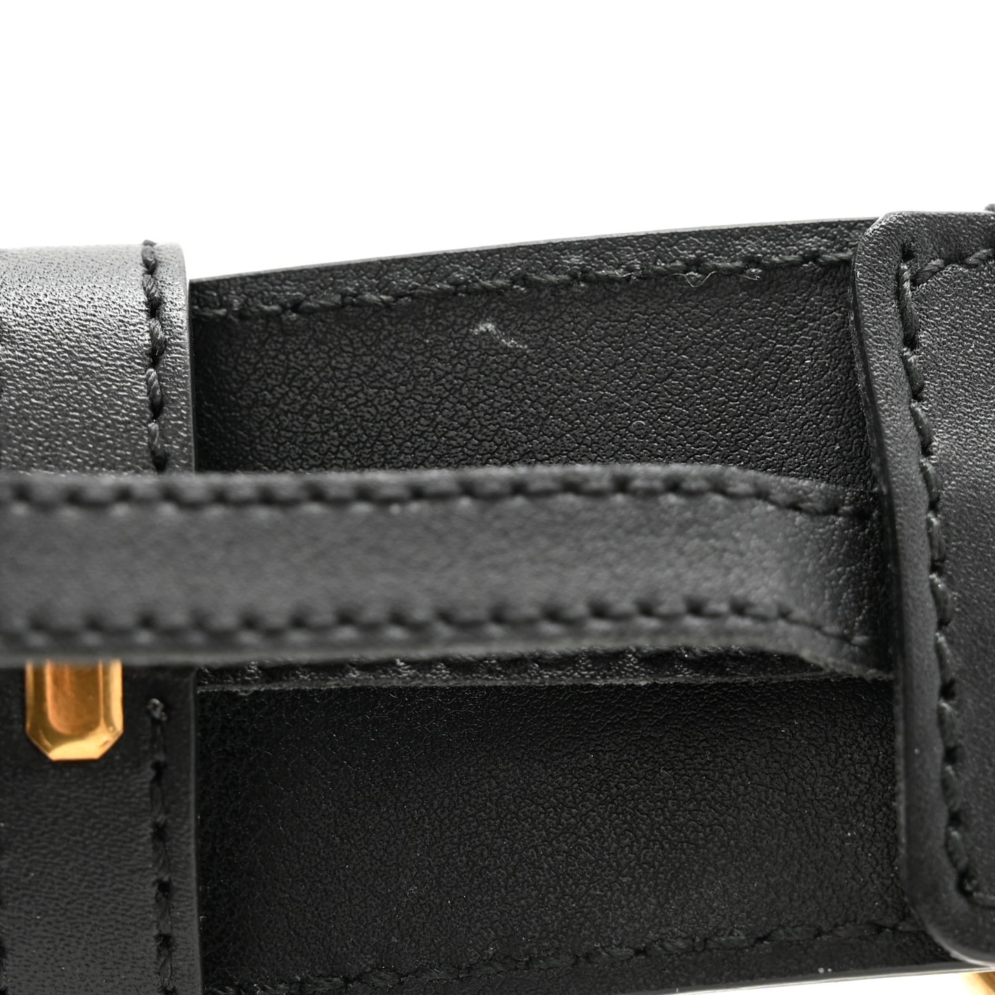 Moon Calfskin Pearl Double G 40mm Belt 90 36 Black Cream