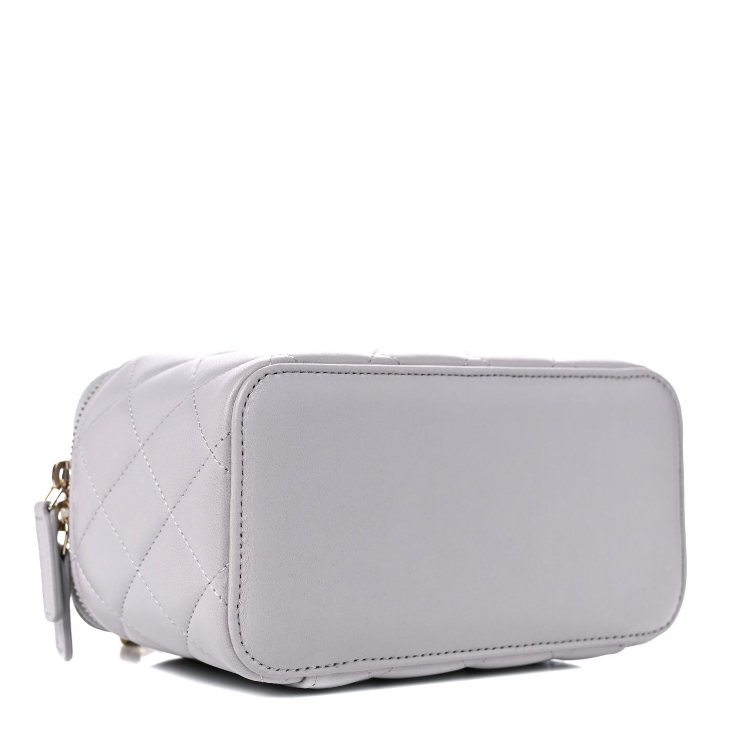 Chanel Lambskin Quilted Small Top Handle Vanity Case With Chain Grey 4 of 10