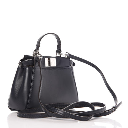 Fendi Shiny Nappa Botanic Garden Embroidered Micro Peekaboo Iconic Satchel Ocean Arancio 3 of 7