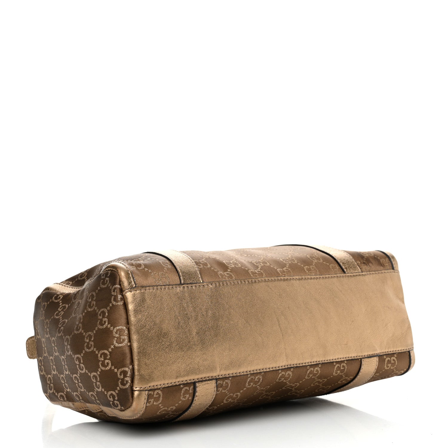 Gucci Satin Monogram Small Abbey Boston Metallic Bronze 4 of 17