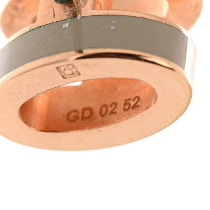 Hermes Rose Gold Lacquered Mini Pop H Earrings Marron Glace 5 of 8