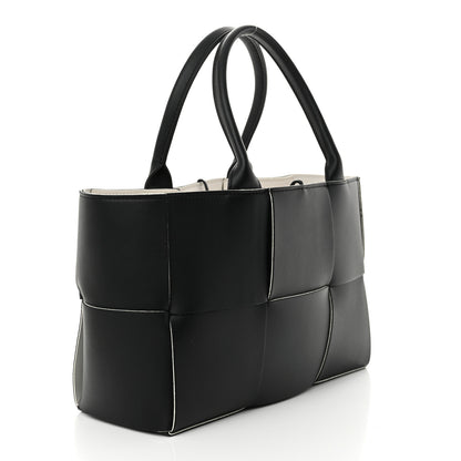 Bottega Veneta Nappa Maxi Intrecciato Small Arco Tote Black White 3 of 10