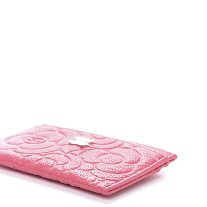 Chanel Caviar Camellia Embossed Card Holder Pink 7 of 11