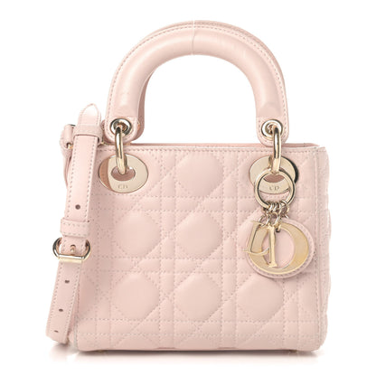 Christian Dior Lambskin Cannage Mini Lady Dior Rose Poudre 1 of 5
