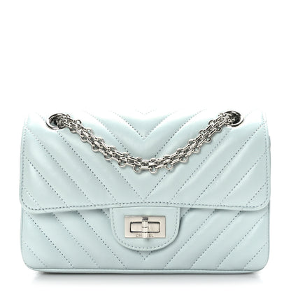 Chanel Aged Calfskin Chevron Quilted 2.55 Reissue Mini Flap Light Blue 1 of 10