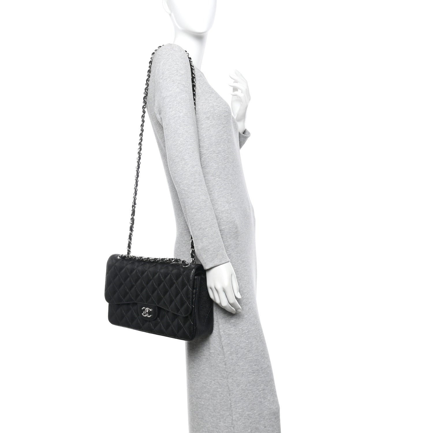 Chanel Caviar Quilted Jumbo Double Flap Black 2 of 11