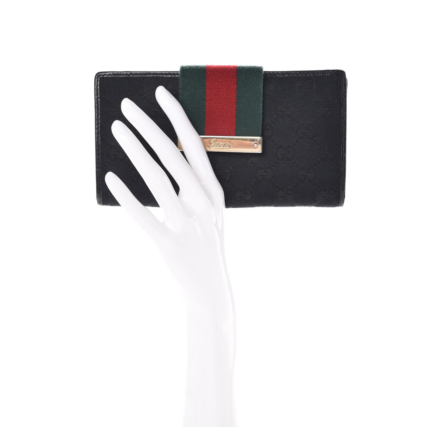 Monogram Ladies Web Continental Wallet Black