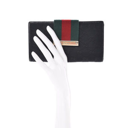 Gucci Monogram Ladies Web Continental Wallet Black 2 of 11