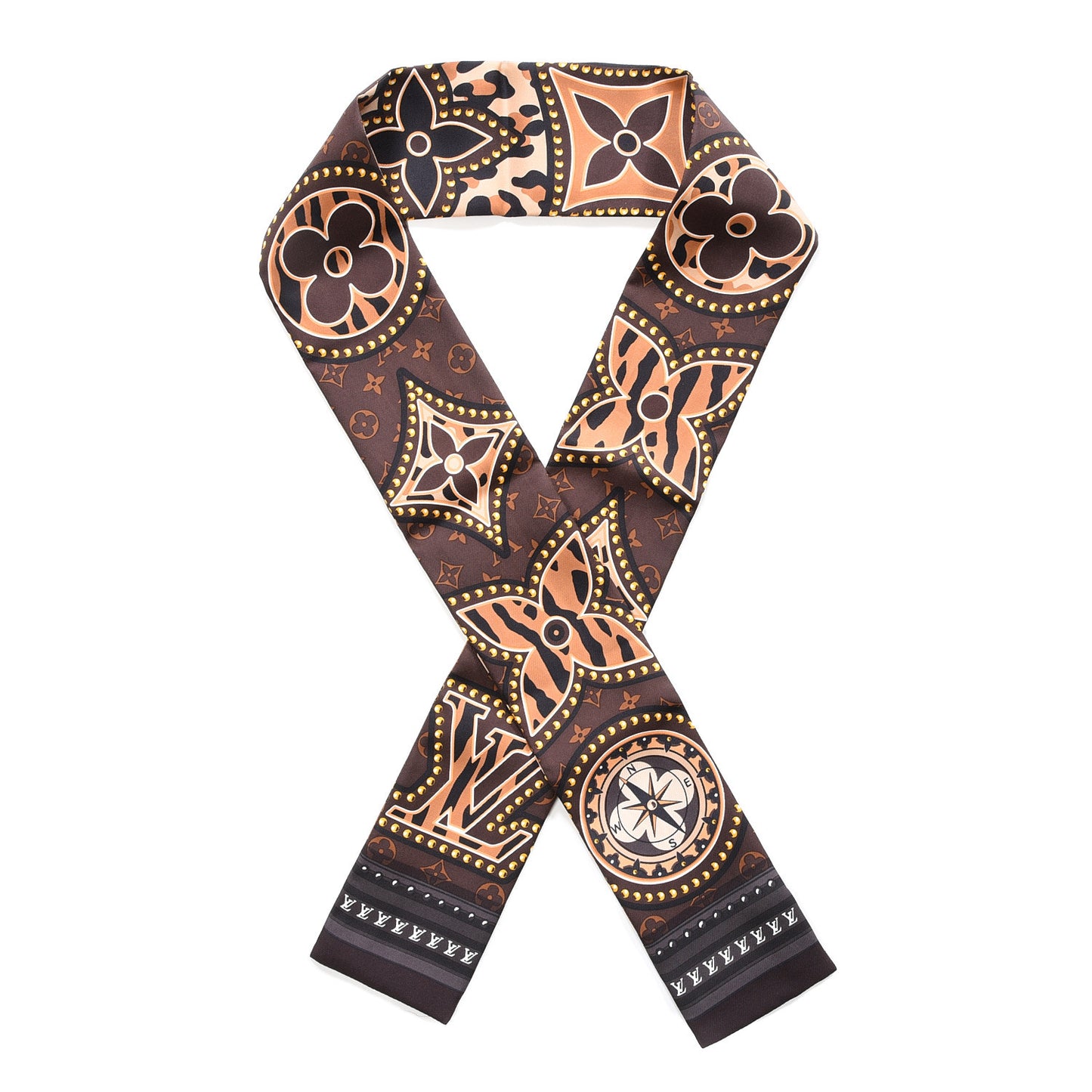 Silk Monogram LV World Bandeau Brown