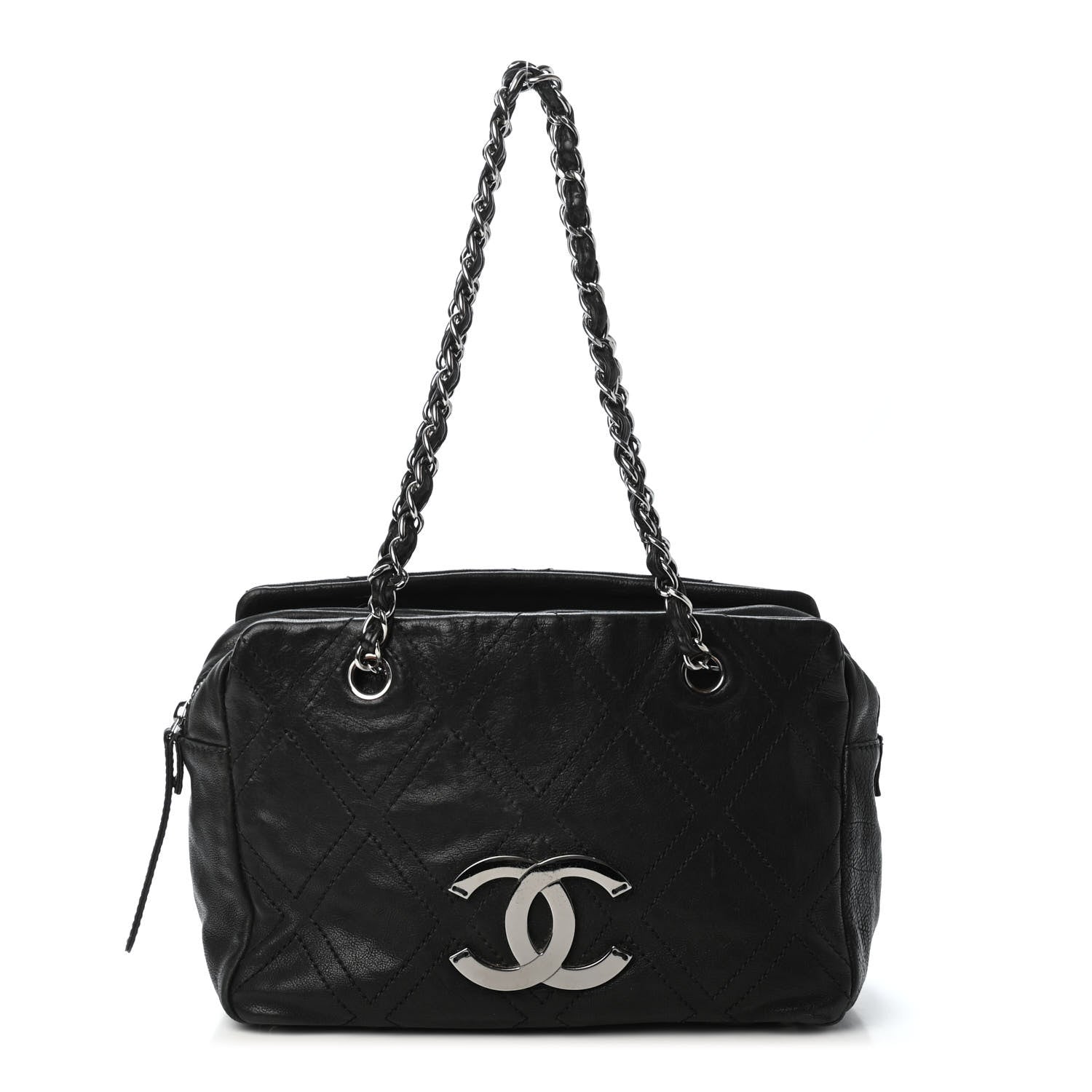 Chanel Calfskin Small Diamond Stitch Tote Black 1 of 5