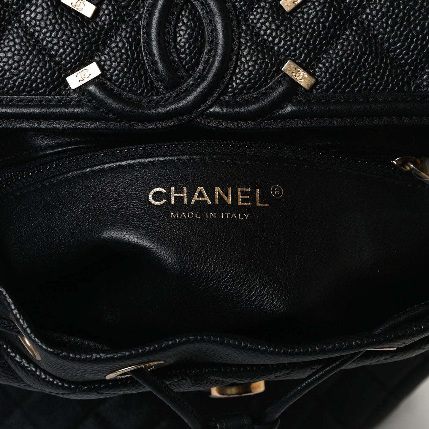 Caviar Quilted Filigree Backpack Black