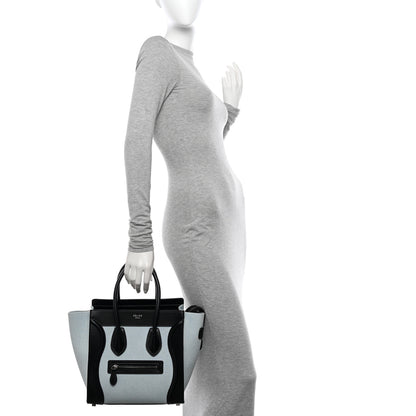 Celine Textile Smooth Calfskin Micro Bi-Color Luggage Blue 2 of 15