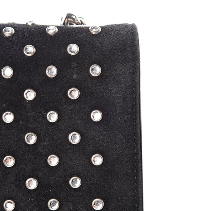 Saint Laurent Suede Crystal Studded Small Classic Monogram Kate Tassel Satchel Black 14 of 16