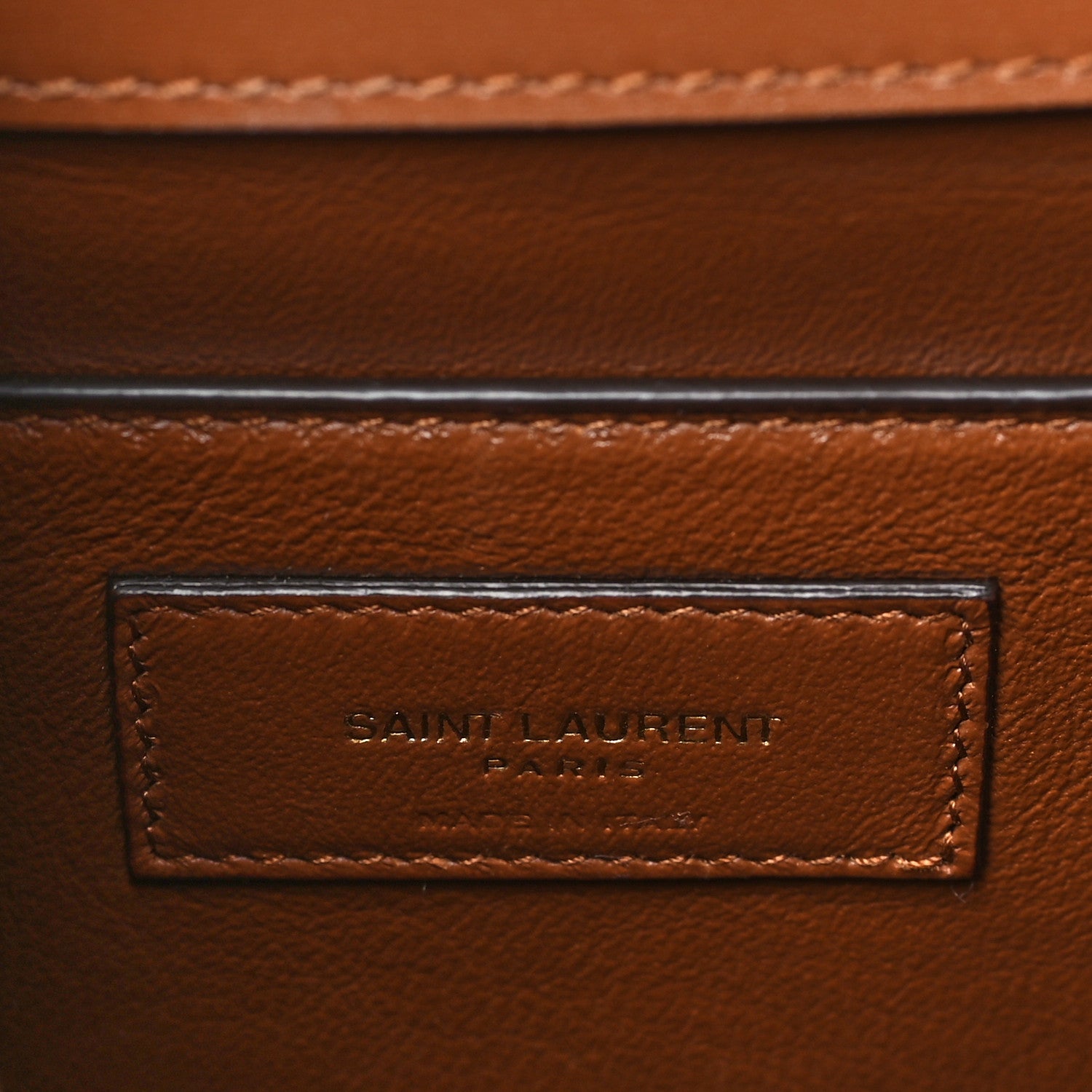 Saint Laurent Smooth Calfskin Small Manhattan Shoulder Bag Cognac 6 of 10