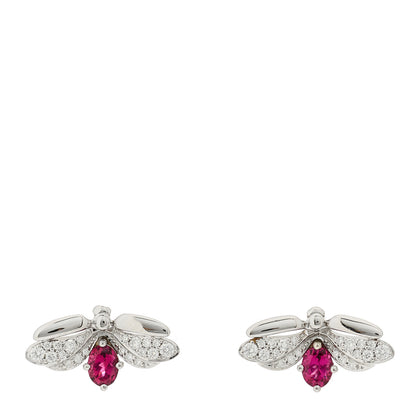 Tiffany Platinum Diamond Rubellite Paper Flowers Firefly Earrings 1 of 4
