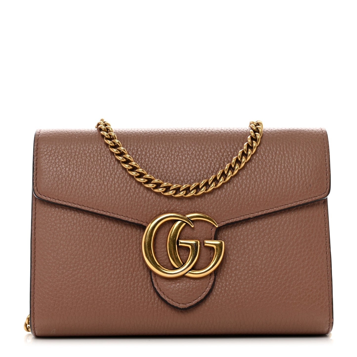 Cellarius Calfskin GG Marmont Chain Wallet Rosy Phard