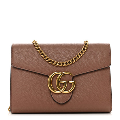 Gucci Cellarius Calfskin GG Marmont Chain Wallet Rosy Phard 1 of 12