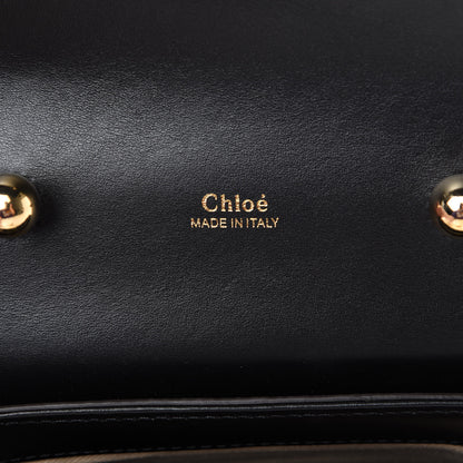Chloe Metallic Crinkled Lambskin Shiny Calfskin Small Aby Lock Silver Gold 5 of 10