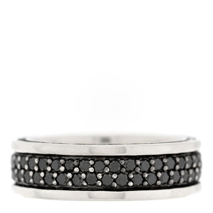 David Yurman Sterling Silver Black Diamond Streamline Two-Row Band Ring 1 of 5