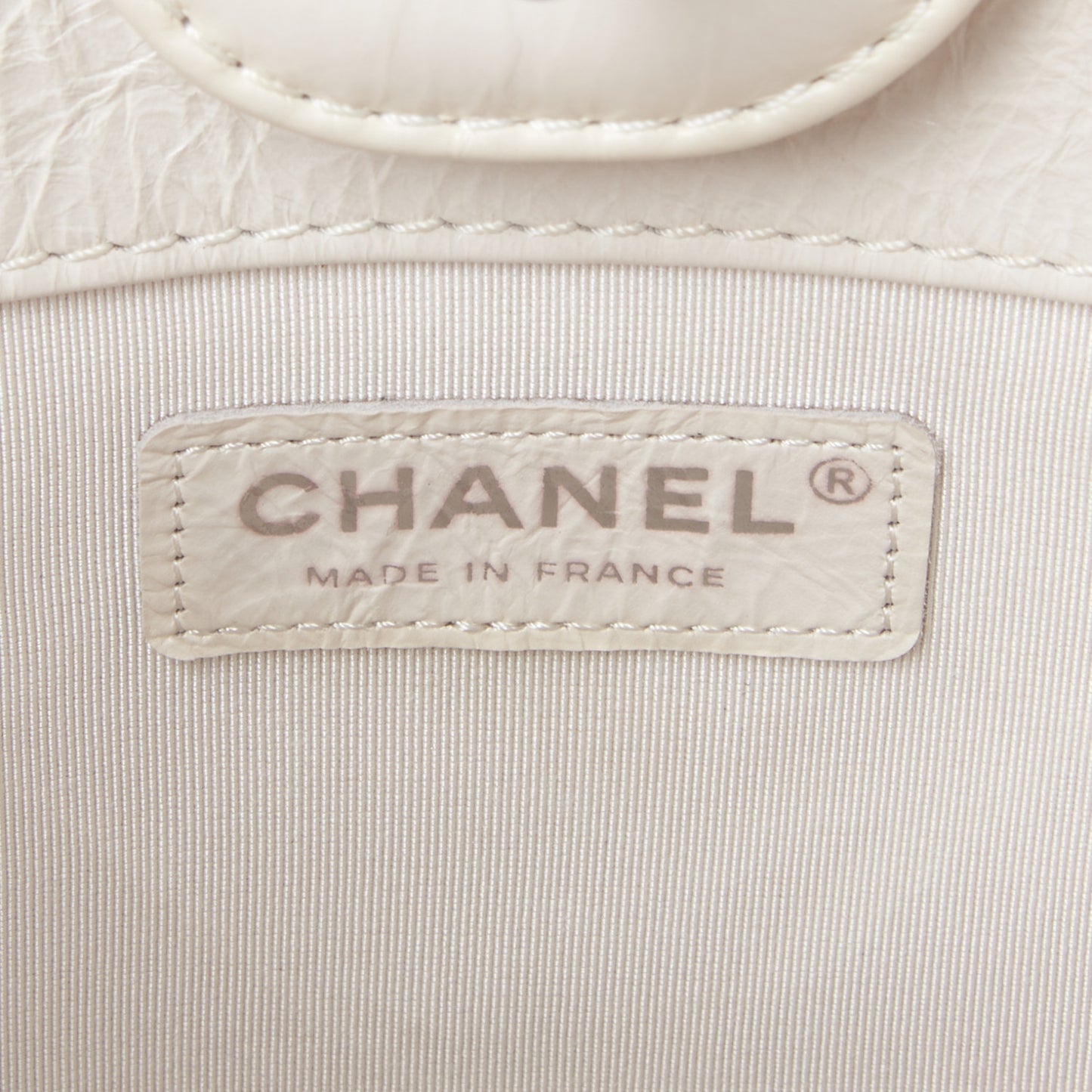 Aged Calfskin Stitched Shoulder Bag White