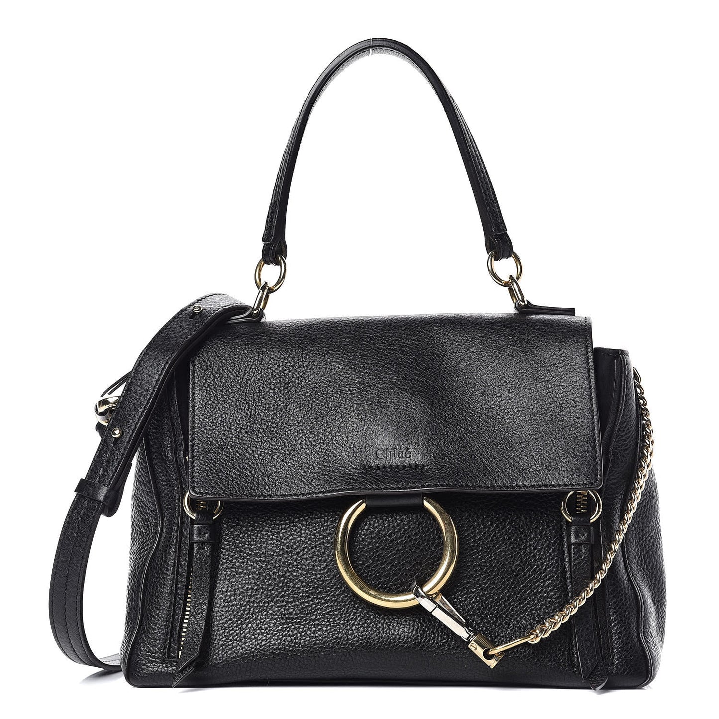 Calfskin Small Faye Day Shoulder Bag Black