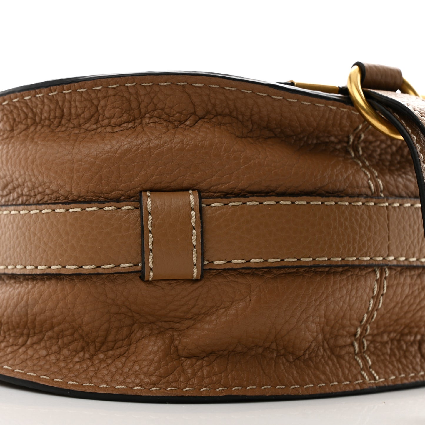 Calfskin Mini Marcie Round Crossbody Bag Nut