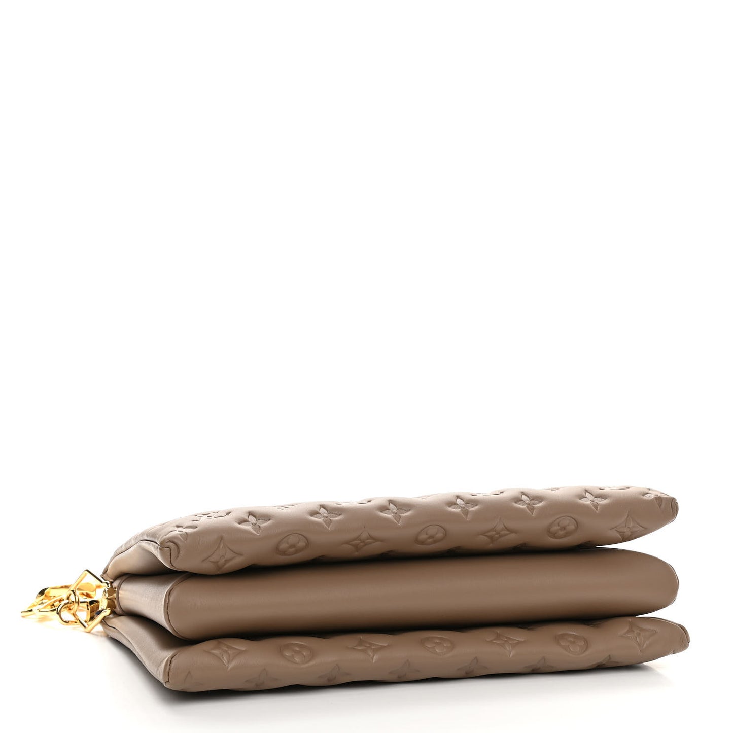 Lambskin Embossed Monogram Coussin MM Taupe