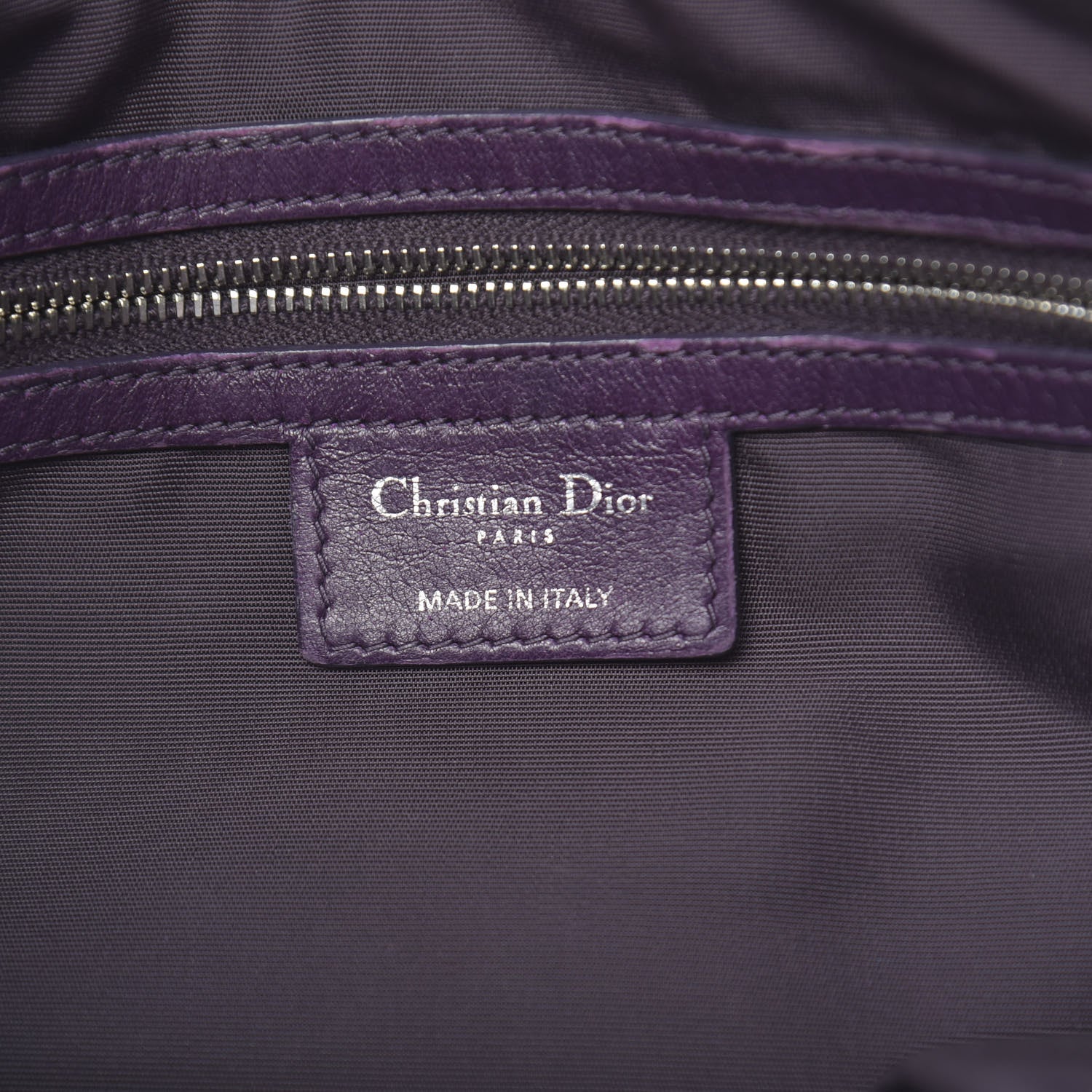 Christian Dior Lambskin Cannage Medium Granville Tote Purple 8 of 20