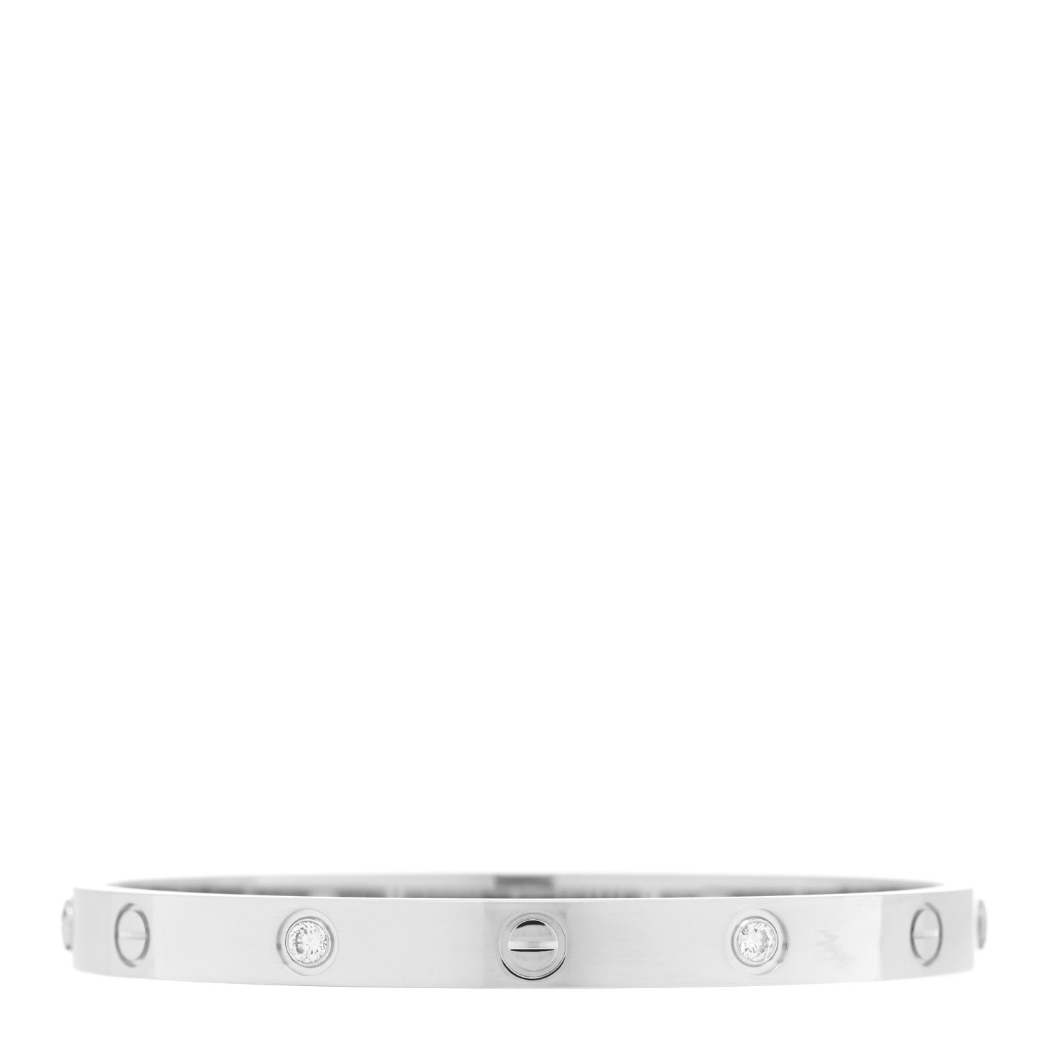 Cartier 18K White Gold 4 Diamond LOVE Bracelet 18 2 of 7